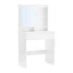 Make-uptafel, Kaptafel met Spiegel en 1 Lade - Wolkenwit - Modern Design met Verstelbare Planken