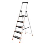Ladder 5 Treden, Opklapbaar, Ladder, Aluminium Ladder, 13 Cm Brede Treden