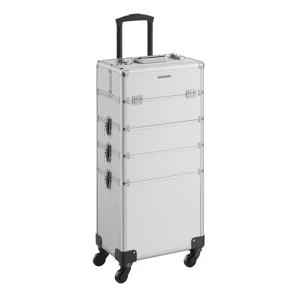 Cosmeticakoffer, Trolley, 4-İn-1 Make-Upkoffer, Make-Upkoffer Voor Op Reis, Grote Kapperskoffer