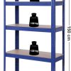 Set van 2 zware rekken HWC-E33, kelder rekken boutloze rekken opslag rekken, 875kg staal 5 planken ~ zwart 180x90x40cm