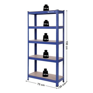 Opbergrek, Stellingkast, Zwaar Rek, Kelderrek, 180 X 90 X 40 Cm Draagvermogen Tot 875 Kg 5 Verstelbare Planken Metalen Rek Insteekrek Werkplaatsrek Grijs