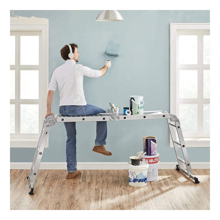 Ladder Multifunctionele Ladder 3,6 M, Aluminium Huishoudladder, Tot 150