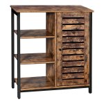 Dressoir Met 3 Open Planken, Badkamerkast, Vintabruin-Zwart