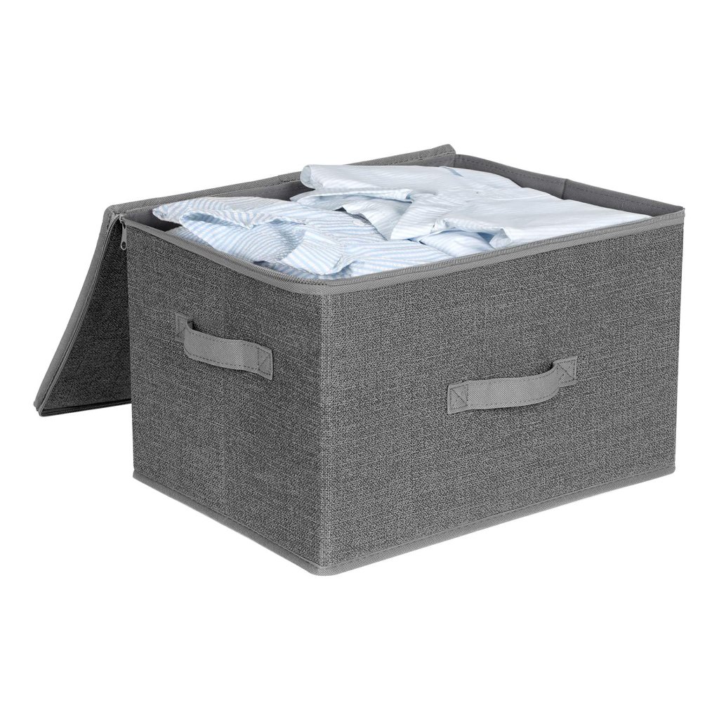 Kallax opbergdozen, set van 3 stoffen opbergkubussen met handgrepen(Grey Blue,3 Pack
