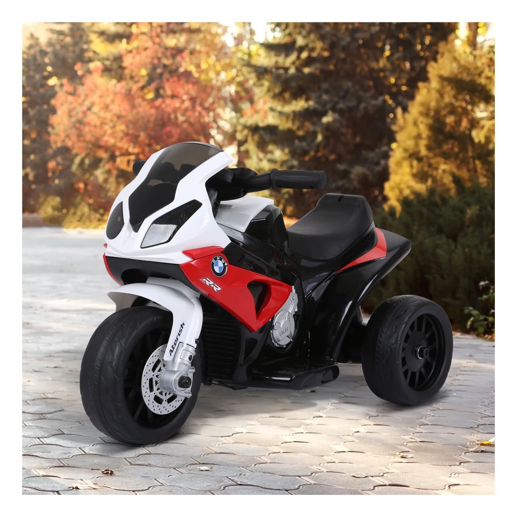 HOMCOM Elektrische crossmotor voor kinderen, licentie Honda CRF450RL, elektrische motorfiets voor kinderen met geluidseffecten, 3 wielen, snelheid 3 km/u, batterij 6 V, voor 18-36 maanden, rood