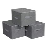Opbergdozen Met Deksel, Set Van 3, Opvouwbare Stoffen Dozen Met Handgrepen