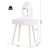 Kinderkaptafel Billy met spiegel hout wit