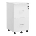 Rolcontainer Met Slot En Laden, Afsluitbare Archiefkast Met Verstelbare Hangmappen, Wit