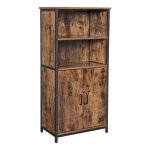 Boekenkast, Kantoorkast, Keukenkast Met 2 Open Planken, Verstelbare Planken, Multifunctioneel, Ä°ndustrieel Design, Vintage Bruin-Zwart