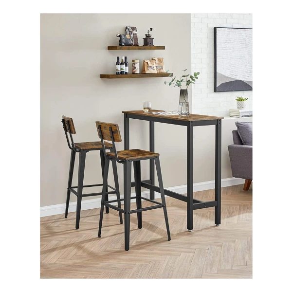 Barkruk, 2-Delige Set, Barstoelen, Keukenstoelen Met Metalen Frame Zithoogte 732 Cm Eenvoudige Montage Industrieel Design Grijs Zwart Lbc026b02 Barkruk, 2-Delige Set, Barstoelen, Keukenstoelen Met Metalen Frame Zithoogte 732 Cm Eenvoudige Montage Industrieel Design Grijs Zwart Lbc026b02