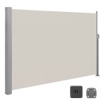 Zonnescherm, Uittrekbaar, 200 X 350 Cm (H X L), Privacyscherm, Zonwering, Zijjaloezie, Voor Balkon, Terras, Tuin, Beige