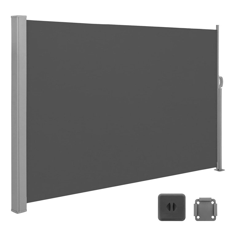 LZQ Zijluifel, uittrekbaar, inkijkbescherming, zonwering, windscherm, luifel, waterbestendig polyester, aluminiumwandhouder, voor terras, balkon, privacy, 100 x 300 cm LZQ Zijluifel, uittrekbaar, inkijkbescherming, zonwering, windscherm, luifel, waterbestendig polyester, aluminiumwandhouder, voor terras, balkon, privacy, 100 x 300 cm
