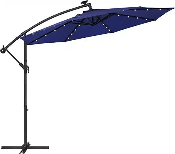 Parasol 300 cm met led-verlichting, parasolvoet niet inbegrepen Parasol 300 cm met led-verlichting, parasolvoet niet inbegrepen
