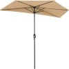 Yaheetech Parasol met 3-laags dak, diameter 324 cm, kantelbare tuinscherm, uv-bescherming, geventileerd, marktscherm, outdoor scherm, rond, zonwering voor tuin/balkon/terras/strand, lichtbruin