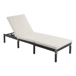 Zonneligstoel, Ligstoel, Tuinligstoel, Rugleuning Verstelbaar, Tuin, Balkon, Beige