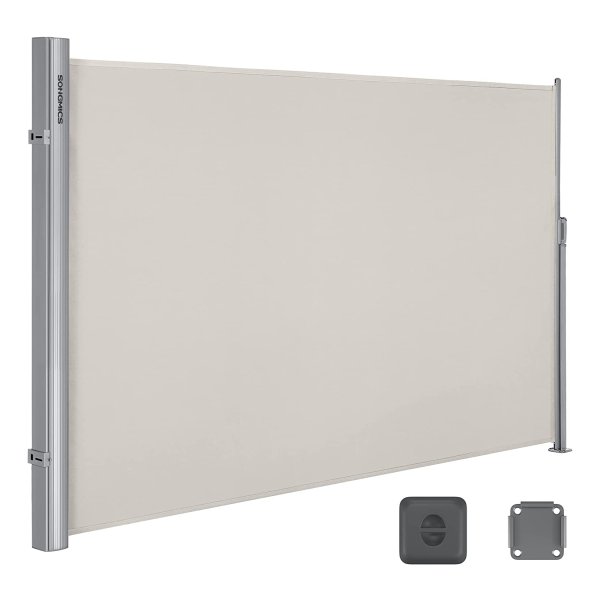 Zijmarkies, Voor Balkon En Terras, İnkijkbescherming, Zonwering, Zijrolgordijn, 200 X 300 Cm, Beige