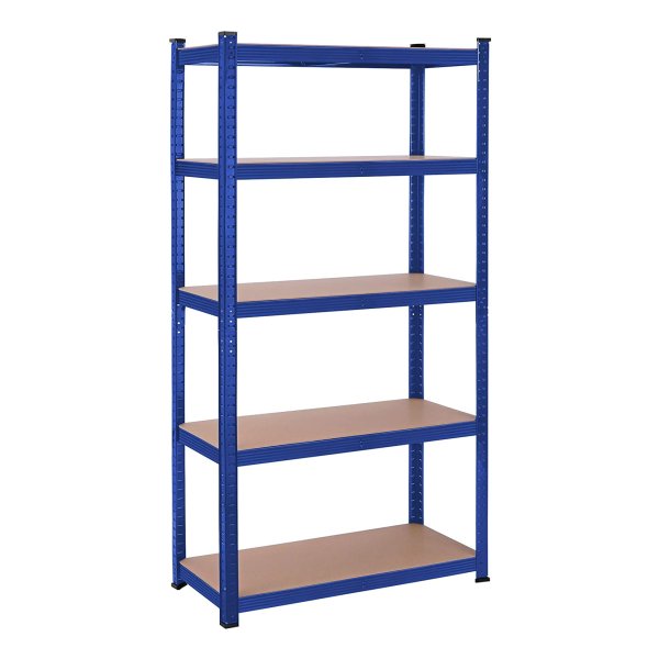 Opbergrek, Stellingkast, Zwaar Rek, Kelderrek, 5 Verstelbare Planken, Metalen Rek, İnsteekrek, Werkplaatsrek, Blauw
