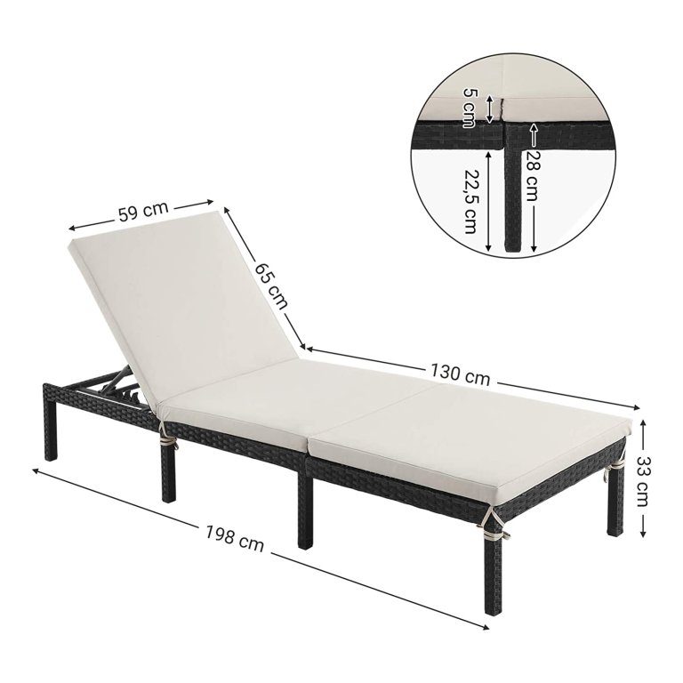 Zonneligstoel Met Dak En Zijzak, Inklapbare Ligstoel Met 5 Verstelbare Rugleuning Strandstoel Tuinligstoel Voor Tuin Terras 193 X 56 X 32 Cm Blauw Zb32249