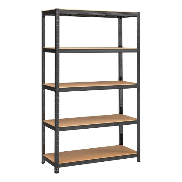 Stellingen Voor Zwaar Gebruik, Opslagstellingen, Kelderstellingen, 5 Verstelbare Planken, Rekken Zonder Bouten, Zwart