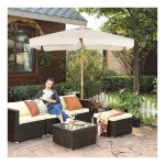 tectake Parasol VANESSA 200 x 125 cm réglable en hauteur et inclinable