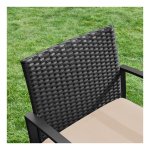 SONGMICS Balkonmöbel, Gartenmöbel-Set, aus PE-Polyrattan, Lounge-Set, Terrassenmöbel, Outdoor, für Terrasse, Balkon, Garten, braun-Taupe GGF004K05