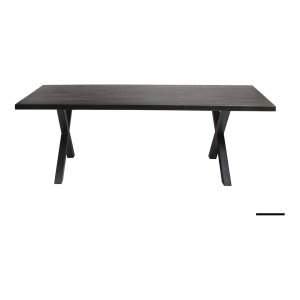 Eetkamertafel- Exotisch Hout Magnolia- 200X100Cm- Zwart