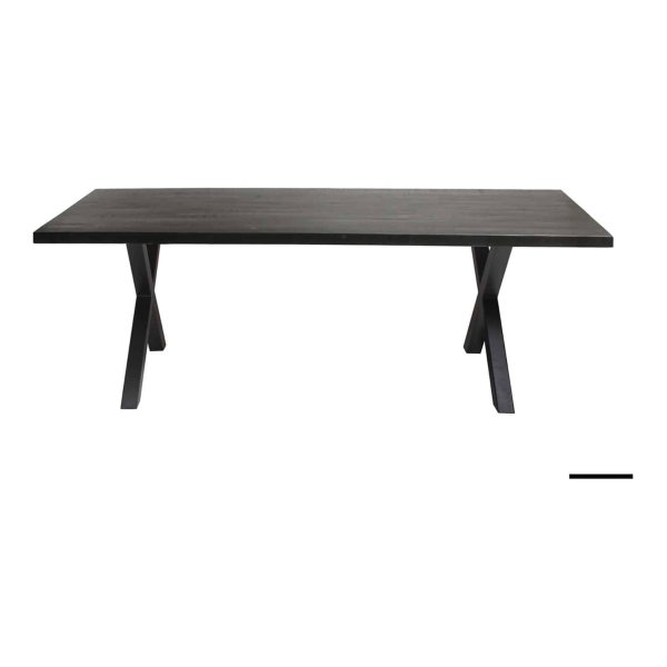 Eetkamertafel- Exotisch Hout Magnolia- 200X100Cm- Zwart