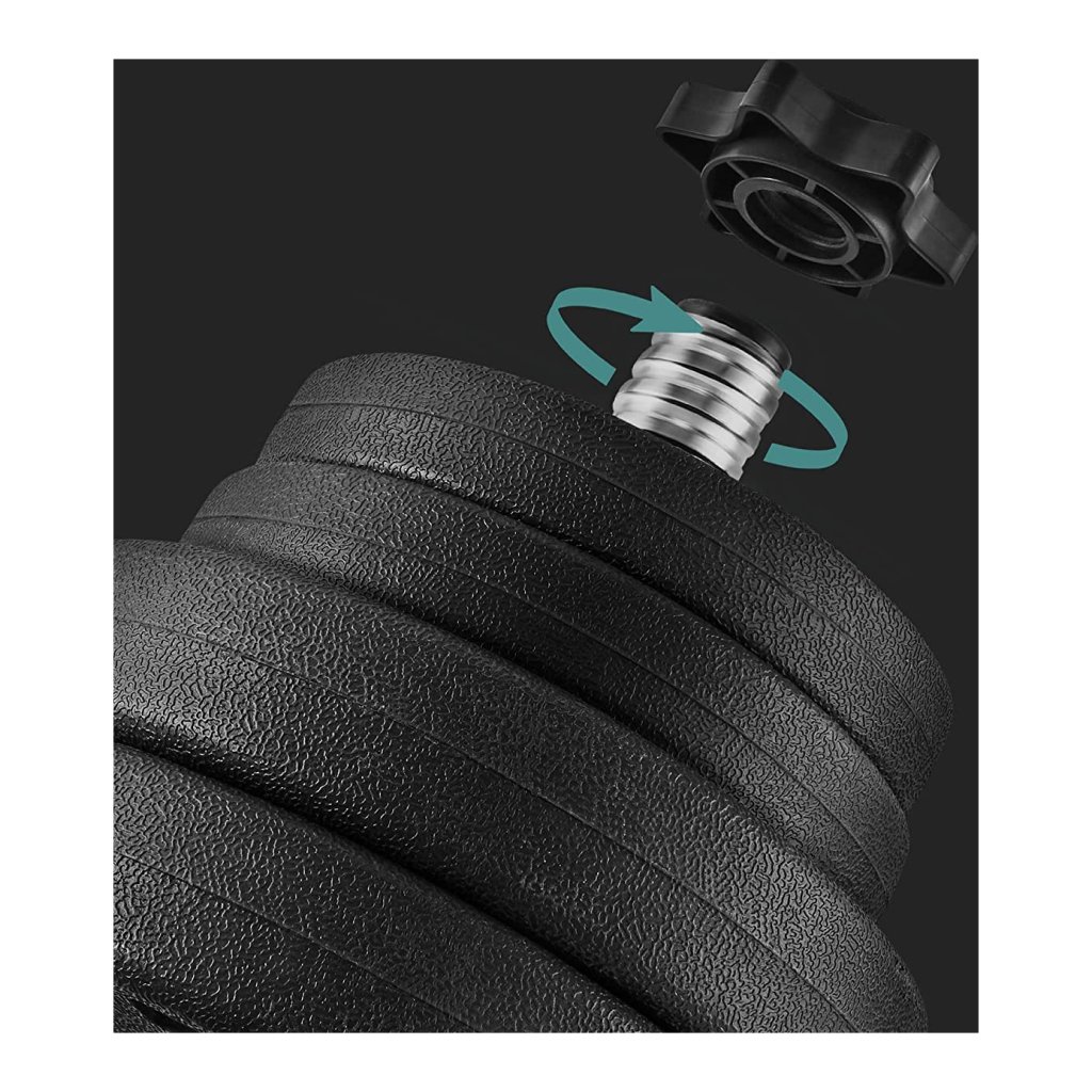 SONGMICS Halterset, dumbbells, set van 2, 20 kg/30 kg/40 kg, halters, kunststof, halterstangen