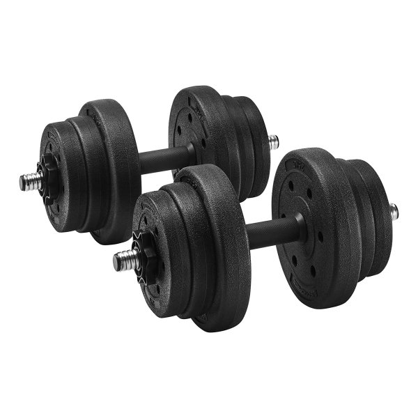Kunststof Halters, Set Van 2, 20 Kg/30 Kg/40 Kg, Halterstangen Met Gewichten En Stervergrendelingen, Gestructureerd Oppervlak
