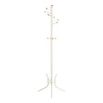 Garderobestandaard, Kledingstandaard, 11 Kogelhaken, Van Staal, Voor Mantels, Hoeden, Tassen, 53,5 X 53,5 X 173 Cm, Wit