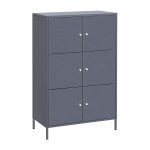 Metalen Kast Met 3 Planken, Archiefkast Met Dubbele Deuren, Kantoorkast, Gereedschapskast, Voor Garage, Werkplaats, 65 X 36 X 105,2 Cm, Belastbaar Met 15 Kg Per Niveau, Grijs