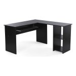 Hoekbureau, Groot Computerbureau Met 2 Lades En Toetsenbordlade, 140 X 120 Cm, Stabiel Computerbureau, Hoekcombinatie, Gemakkelijk Te Monteren, Zwart