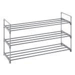 Schoenenrek Met 3 Niveaus, Metalen Schoenenopslag, Voor 12-15 Paar Schoenen, Schoenenplanner Voor Woonkamer, Hal En Kleedkamer Grijs