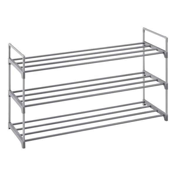 Schoenenrek Met 3 Niveaus, Metalen Schoenenopslag, Voor 12-15 Paar Schoenen, Schoenenplanner Voor Woonkamer, Hal En Kleedkamer Grijs