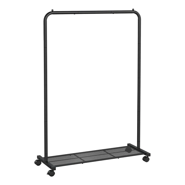 HOMCOM kledingrek kledingwagen wasrek verrijdbare garderobe garderobestandaard (150 x 60 x 150 cm