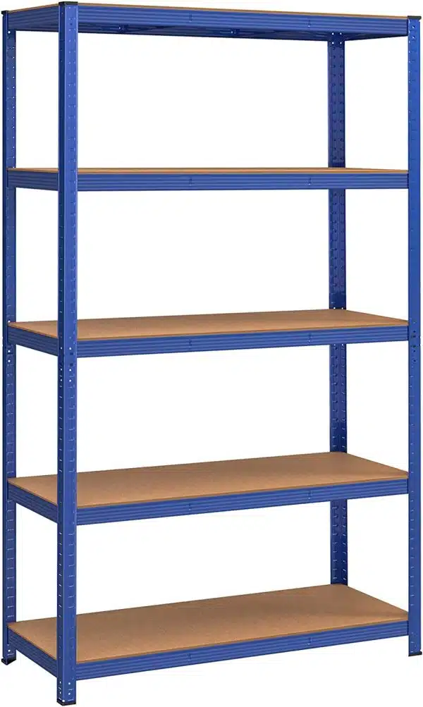 casa pura Set van 2 rekken voor zware lasten, 60 x 120 x 200 cm, rek met stalen frame, elk belastbaar tot 750 kg, 5 verstelbare planken, zwart