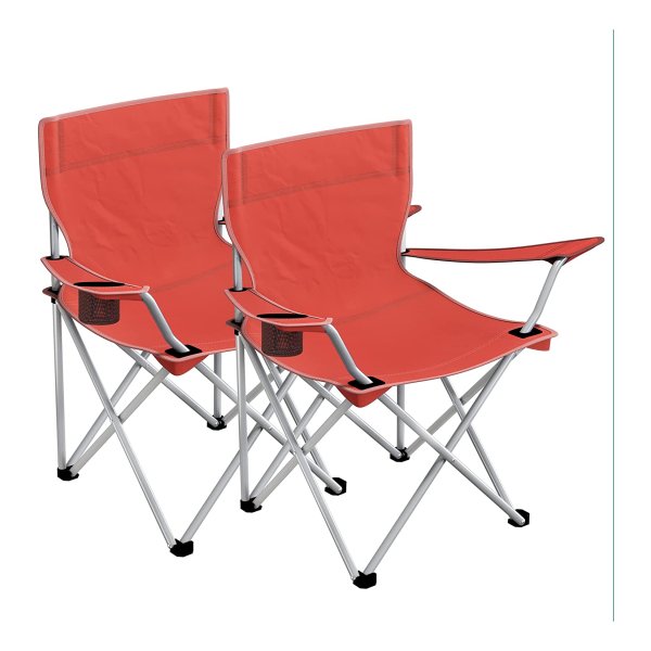 Campingstoelen, Set Van 2, Klapstoelen, Outdoor Stoelen Met Armleuningen En Drinkhouder, Stevig Frame, Belastbaar Tot 120 Kg