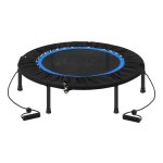 Trampoline Ø 97 cm, fitness trampoline, mini, opvouwbaar, voor hometraining, tot 120 kg belastbaar, zwart, STR038B01