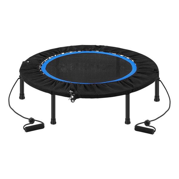 Trampoline Ø 97 cm, fitness trampoline, mini, opvouwbaar, voor hometraining, tot 120 kg belastbaar, zwart, STR038B01