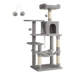 Krabpaal, Kattenboom Met Hangmat, 143 Cm, Lichtgrijs
