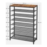 SONGMICS schoenenrek met 5 niveaus, metalen schoenenopslag, voor max. 25 paar schoenen, schoenenplanner voor woonkamer, hal en kleedkamer, 92 x 30 x 93 cm, zwart LSA15BK