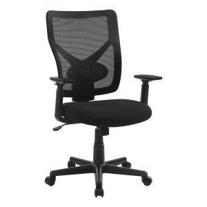 Bureaustoel, Ergonomische Computerstoel Met Kantelmechanisme, Verstelbare Armleuningen, Belastbaar Tot 120 Kg, Zwart