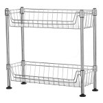 Kruidenrek Voor Werkbladen, Keukenrek Met 2 Planken, Badkamerrek, İn Hoogte Verstelbaar, Met Pp-Kunststof Platen, Ruimtebesparend, Metalen Rek Voor Kruidenpotjes, Zilver Lgr024S01