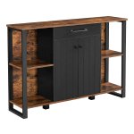 Sideboard, keukenkast met lade, bijzetkast met deuren, multifunctionele kast, metalen frame, kast, LSC103B01