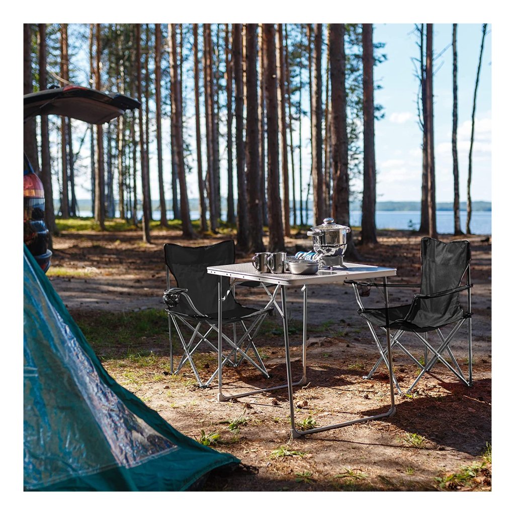 ACAZA Set van 2 opvouwbare Campingstoelen - Rood