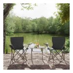 GOPLUS Set van 2 inklapbare ligstoelen, tuinstoel, klapstoel van bamboe, tot 150 kg belastbaar, campingstoel zonder armleuning, gemakkelijk draagbaar met draagtas, strandstoel voor camping, picknick