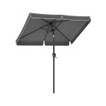 Parasol 200 X 150 Cm, Rechthoekige Balkonparaplu, Zonwering Upf 50+, 30° Aan Beide Zijden Buigbaar, Voor Tuin, Terras, Zonder Standaard