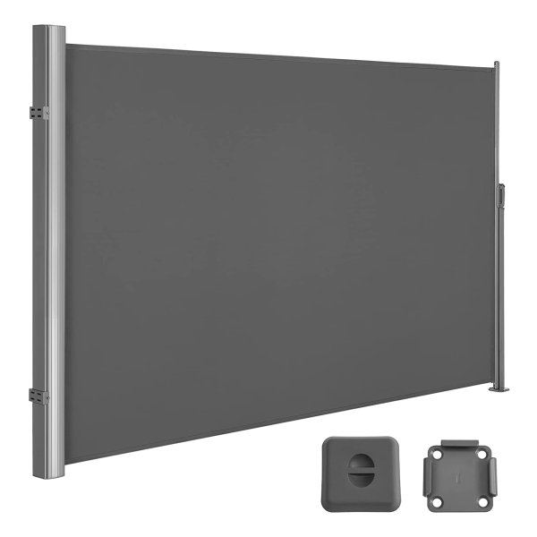 zijwand, markies, inkijkbescherming, zonwering, rolgordijn, voor balkon, terras en tuin, grijs, GSA164G03