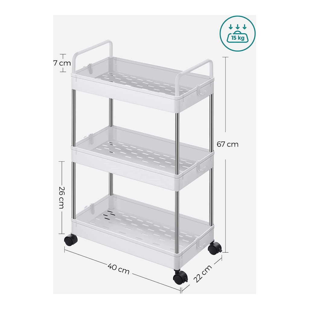 Five - Trolley for Bathroom, 4 Levels, Bamboo, H 85.5 cm