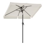 Parasol 200 X 150 Cm, Rechthoekige Balkonscherm, Zonwering Upf 50+, Aan Beide Zijden 30° Knikbaar, Voor Tuin, Terras, Zonder Standaard, Beige